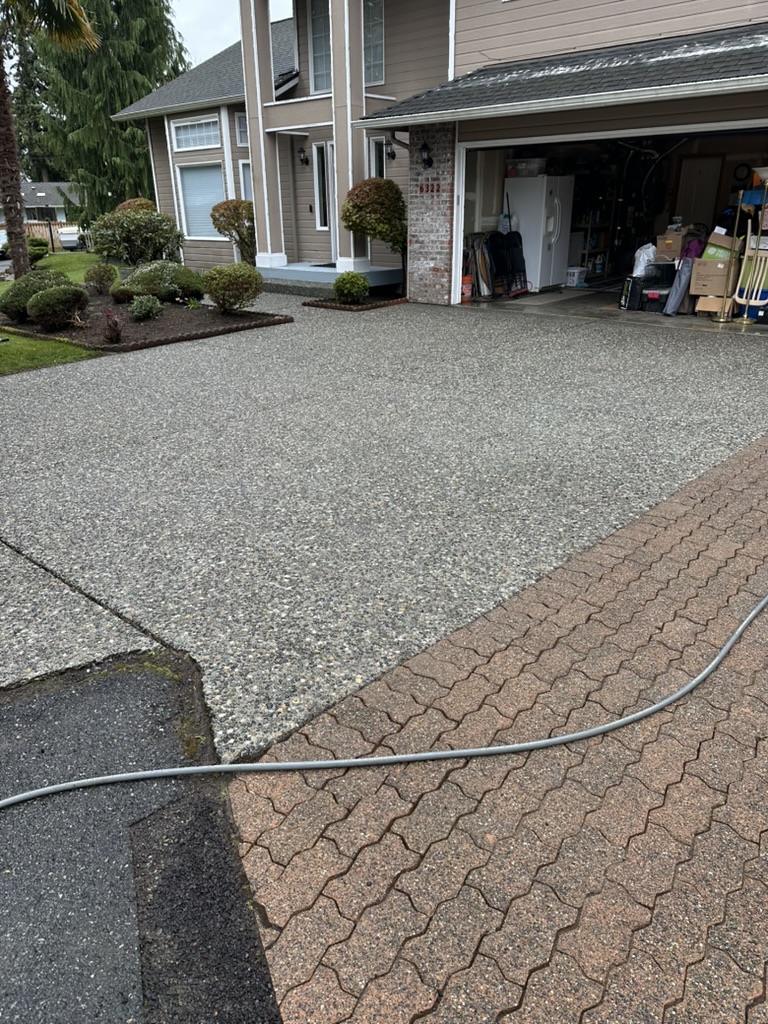 Driveway after professional pressure washing